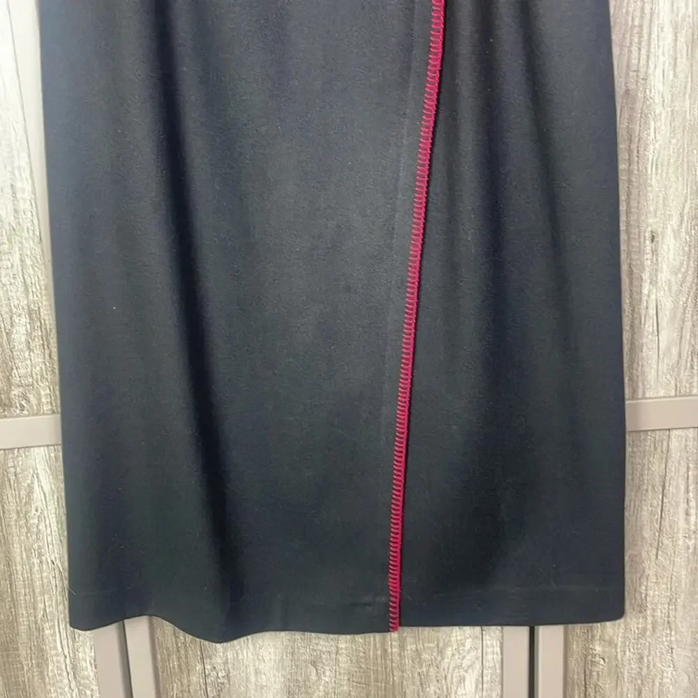 Vintage Requirements 100% wool southwestern red stitch wrap front skirt sz 14